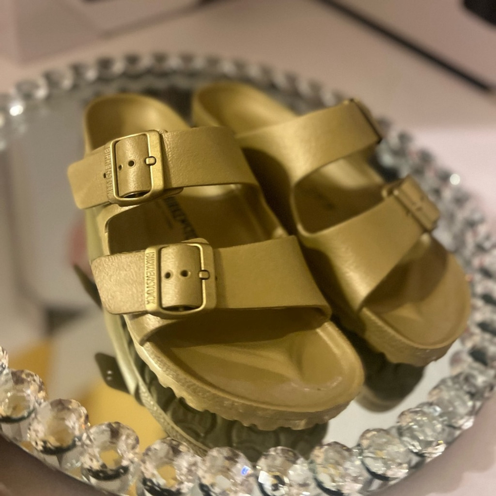 Birkenstock Arizona Eva Gold Sandals Shoes sz 8 - Picture 4 of 11